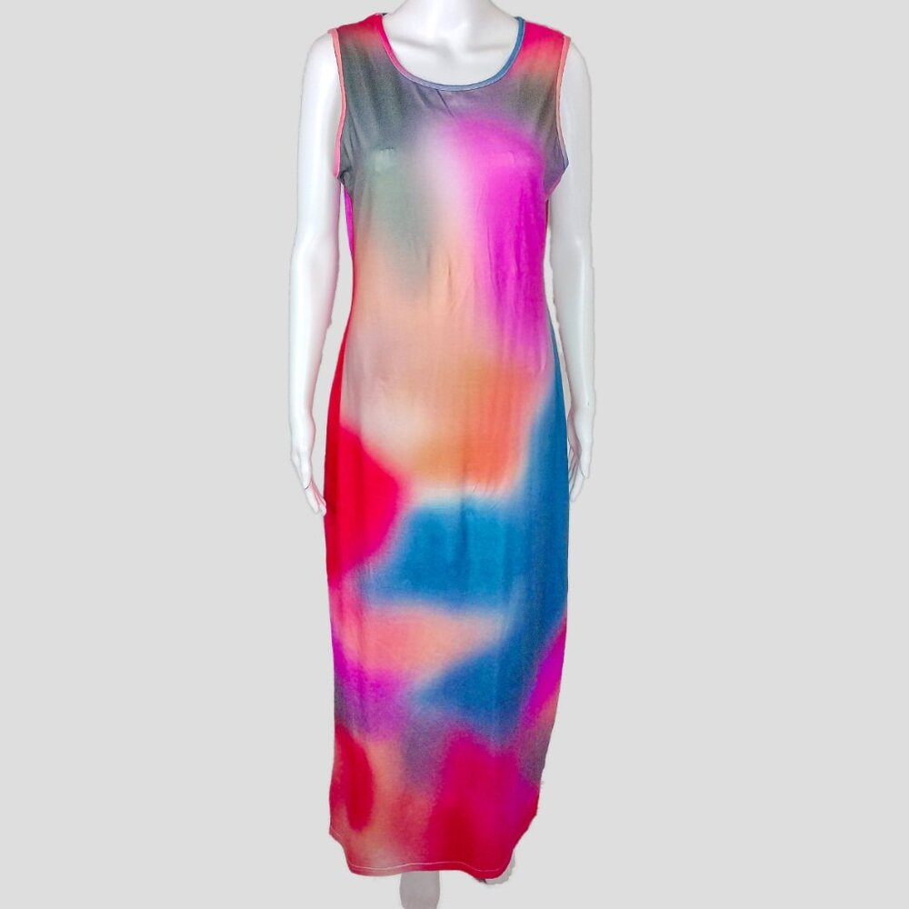 Multicolor Sleeveless Maxi Dress